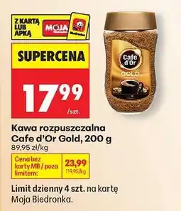 Biedronka Kawa rozpuszczalna Cafe d'Or Gold 200 g oferta