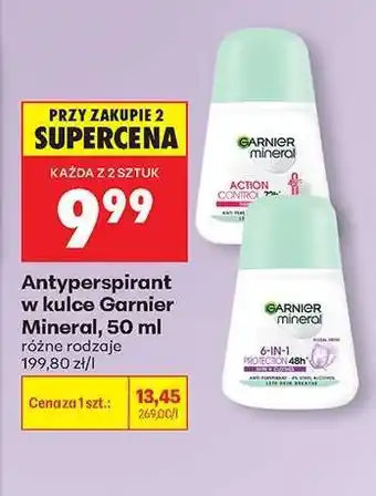 Biedronka Antyperspirant w kulce Garnier Mineral, 50 ml oferta