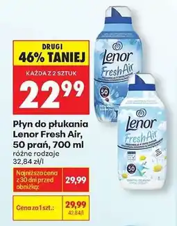 Biedronka Płyn do płukania Lenor Fresh Air, 50 prań, 700 ml oferta