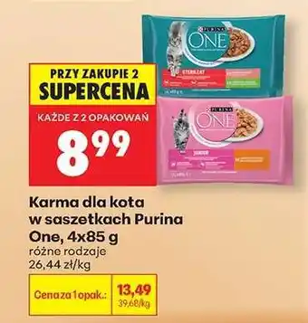 Biedronka Karma dla kota w saszetkach Purina One, 4x85 g oferta