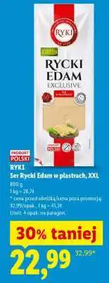 Lidl Ser Rycki Edam w plastrach, XXL oferta