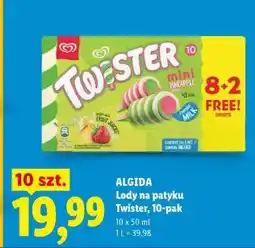 Lidl ALGIDA Lody na patyku Twister, 10-pak oferta