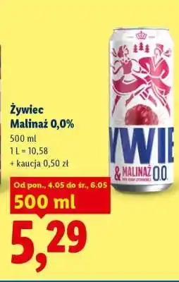 Lidl Żywiec Malinaż 0,0% oferta
