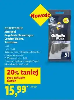 Lidl GILLETTE BLUE Maszynki do golenia dla mężczyzn Comfort Slalom, 3-ostrzowe oferta