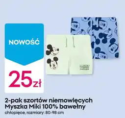 Pepco 2-pak szortów niemowlęcych Myszka Miki 100% bawełny oferta