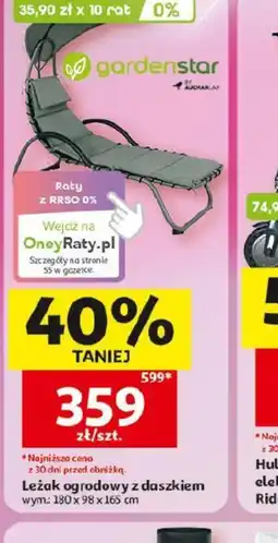 Auchan Gardenstar Leżak ogrodowy z daszkiem oferta