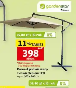 Auchan Parasol podwieszany z oświetleniem LED Gardenstar oferta