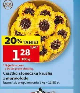 Auchan Ciastka słoneczka kruche z marmoladą oferta