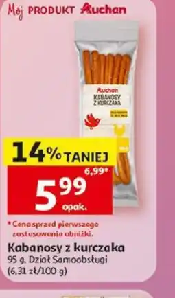 Auchan Kabanosy z kurczaka Auchan oferta