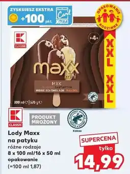 Kaufland Lody Maxx mini Mix na patyku K Classic oferta
