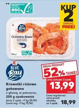 Kaufland Krewetki różowe gotowane z głową w pancerzu K Blue Bay oferta