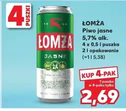 Kaufland Piwo Łomża jasne 5,7% alk. 4-pak oferta