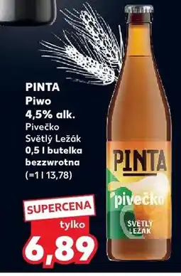 Kaufland Piwo Pinta Pivečko Světlý Ležák 4,5% alk oferta
