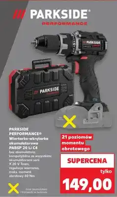 Kaufland Wiertarko-wkrętarka akumulatorowa Parkside Performance PABSP 20 Li C4 oferta