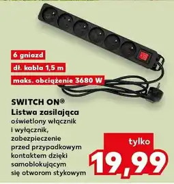 Kaufland Listwa zasilająca Switch On 6 gniazd 1,5m 3680W oferta