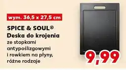 Kaufland Deska do krojenia ze stopkami antypoślizgowymi i rowkiem na płyny Spice & Soul 36,5x27,5cm oferta