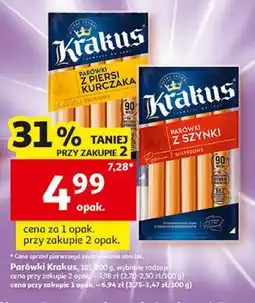 Auchan Parówki z piersi kurczaka Krakus oferta