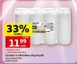 Auchan Zestaw 4 wkładów olejowych Bispol czas palenia 68h oferta