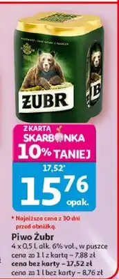 Auchan Piwo Żubr w puszce oferta