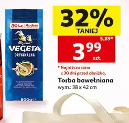 Auchan Torba bawełniana Auchan 38x42cm oferta