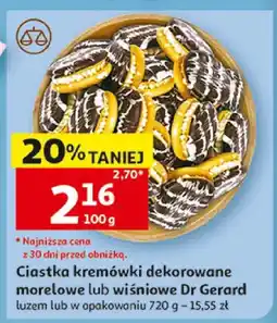 Auchan Ciastka kremówki dekorowane wiśniowe Dr Gerard oferta