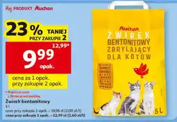Auchan Żwirek bentonitowy zbrylający dla kotów Auchan oferta