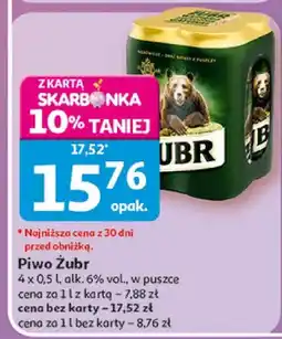 Auchan Piwo Żubr w puszce oferta