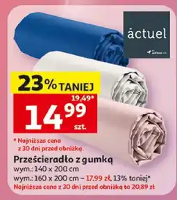 Auchan Prześcieradło z gumką actuel 160x200cm oferta