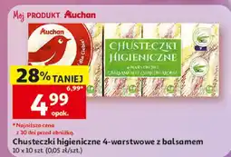 Auchan Chusteczki higieniczne 4-warstwowe z balsamem Auchan oferta