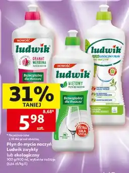 Auchan Płyn do mycia naczyń Ludwik ekologiczny z cytrusów i zielonej herbaty oferta