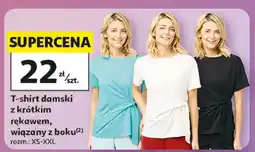 Auchan T-shirt damski z krótkim rękawem wiązany z boku Inextenso rozm. XS-XXL oferta
