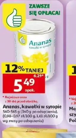 Auchan Ananas kawałki w syropie oferta