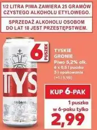Kaufland TYSKIE GRONIE Piwo 5,2% alk oferta