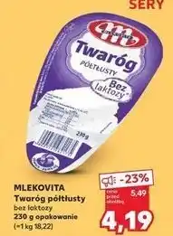 Kaufland MLEKOVITA Twaróg półtłusty bez laktozy 230 g opakowanie oferta
