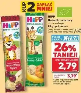 Batonik owocowy HIPP różne rodzaje 23 g opakowanie