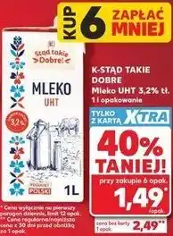 Kaufland Mleko UHT 3,2% tł. 1 l opakowanie oferta