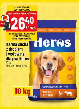 Polomarket Karma sucha z drobiem i wołowiną dla psa Heros oferta