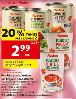 Auchan Pomidory całe, krojone lub krojone z dodatkami Auchan oferta