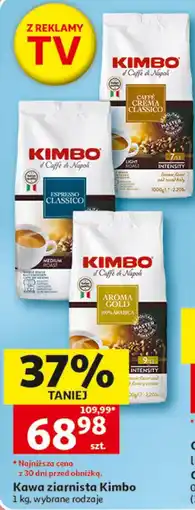 Auchan Kawa ziarnista Kimbo 1 kg, wybrane rodzaje oferta