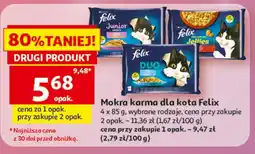 Auchan Mokra karma dla kota Felix 4 x 85 g, wybrane rodzaje oferta