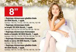 Twój Market Rajstopy dziewczęce gładkie białe 40 DEN Noviti oferta