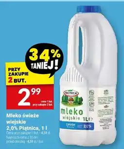 Twój Market Mleko świeże wiejskie 2,0% Piątnica oferta