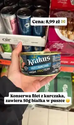 Biedronka Konserwa filet z kurczaka Krakus High Protein oferta