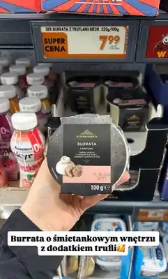 Biedronka Ser Burrata z truflami Biedronka oferta