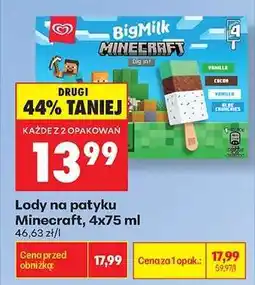 Biedronka Lody na patyku Minecraft, 4x75 ml oferta