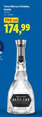 Lidl Torres Alta Luz Cristalino, brandy oferta