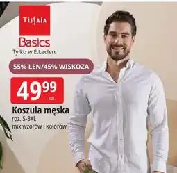 E.Leclerc Koszula męska Tissaia Basics 55% LEN/45% WISKOZA roz. S-3XL mix kolorów oferta