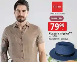 E.Leclerc Koszula męska Tissaia 100% LEN roz. S-3XL mix wzorów i kolorów oferta