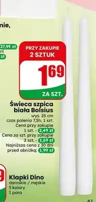 Dino Świeca szpica biała Bolsius wys. 25cm oferta
