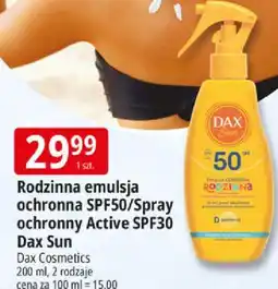 E.Leclerc Rodzinna emulsja ochronna SPF50/Spray ochronny Active SPF30 Dax Sun oferta